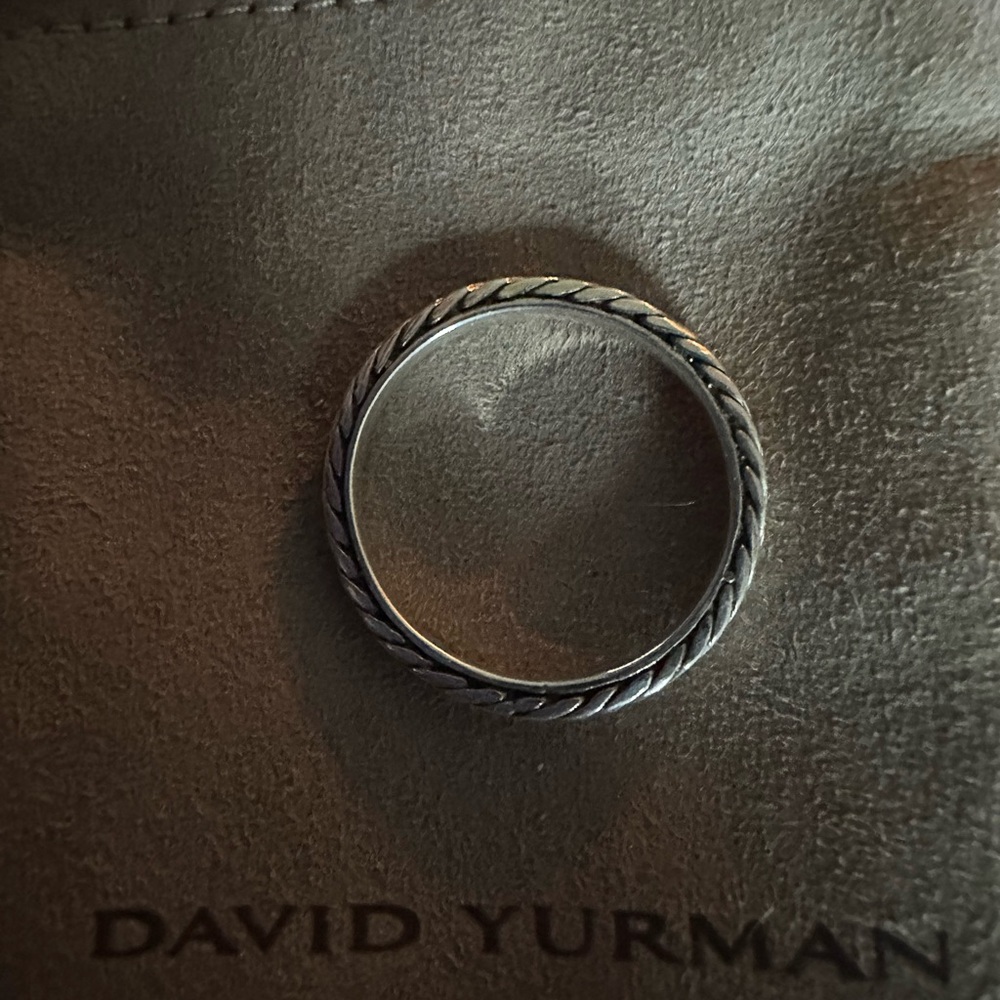 David Yurman Silver Twisted Cable Ring
